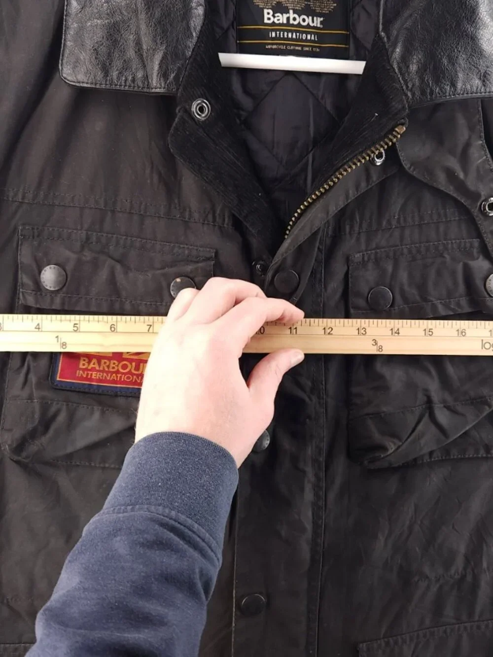 Barbour SURTEES International Medium Gray Insulated Winter Wax Jacket Men Biker
